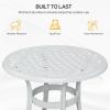 imageVINGLI 24 Cast Aluminum Outdoor Side Table All Weather Round Patio Coffee Table Porch Table Outdoor Bistro Table Outdoor End Table BronzeWhite