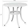 imageVINGLI 24 Cast Aluminum Outdoor Side Table All Weather Round Patio Coffee Table Porch Table Outdoor Bistro Table Outdoor End Table BronzeWhite