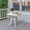 imageVINGLI 24 Cast Aluminum Outdoor Side Table All Weather Round Patio Coffee Table Porch Table Outdoor Bistro Table Outdoor End Table BronzeWhite