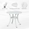 imageVINGLI 24 Cast Aluminum Outdoor Side Table All Weather Round Patio Coffee Table Porch Table Outdoor Bistro Table Outdoor End Table BronzeWhite
