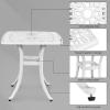 imageVINGLI 24 Cast Aluminum Outdoor Side Table All Weather Round Patio Coffee Table Porch Table Outdoor Bistro Table Outdoor End Table BronzeWhite