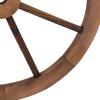 imageVINGLI 24quot Decorative Wooden Wheel Set of 2 Vintage Old Western Style Wall Hanging Wood Wagon Wheel for Bar Garage Patio Carbonized Solid Fir Wood24