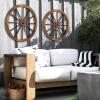 imageVINGLI 24quot Decorative Wooden Wheel Set of 2 Vintage Old Western Style Wall Hanging Wood Wagon Wheel for Bar Garage Patio Carbonized Solid Fir Wood30