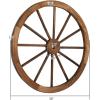 imageVINGLI 24quot Decorative Wooden Wheel Set of 2 Vintage Old Western Style Wall Hanging Wood Wagon Wheel for Bar Garage Patio Carbonized Solid Fir Wood30