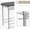 imageVINGLI 3 Piece Dining SetSmall Kitchen Table Set for 2Breakfast Table SetKitchen Wooden Table and 2 Chairs for Small SpaceDining RoomApartmentMetal FrameWine RackWhiteampampWarm OakSliverblack