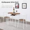 imageVINGLI 3 Piece Dining SetSmall Kitchen Table Set for 2Breakfast Table SetKitchen Wooden Table and 2 Chairs for Small SpaceDining RoomApartmentMetal FrameWine RackWhiteampampWarm OakWarm Oak