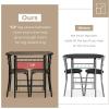 imageVINGLI 3 Piece Dining SetSmall Kitchen Table Set for 2Breakfast Table SetKitchen Wooden Table and 2 Chairs for Small SpaceDining RoomApartmentMetal FrameWine RackWhiteampampWarm OakRustic