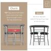 imageVINGLI 3 Piece Dining SetSmall Kitchen Table Set for 2Breakfast Table SetKitchen Wooden Table and 2 Chairs for Small SpaceDining RoomApartmentMetal FrameWine RackWhiteampampWarm OakSliverblack