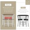 imageVINGLI 3 Piece Dining SetSmall Kitchen Table Set for 2Breakfast Table SetKitchen Wooden Table and 2 Chairs for Small SpaceDining RoomApartmentMetal FrameWine RackWhiteampampWarm OakWarm Oak