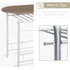 imageVINGLI 3 Piece Dining SetSmall Kitchen Table Set for 2Breakfast Table SetKitchen Wooden Table and 2 Chairs for Small SpaceDining RoomApartmentMetal FrameWine RackWhiteampampWarm OakWarm Oak