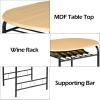 imageVINGLI 3 Piece Dining SetSmall Kitchen Table Set for 2Breakfast Table SetKitchen Wooden Table and 2 Chairs for Small SpaceDining RoomApartmentMetal FrameWine RackWhiteampampWarm OakBlacknatural