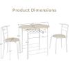imageVINGLI 3 Piece Dining SetSmall Kitchen Table Set for 2Breakfast Table SetKitchen Wooden Table and 2 Chairs for Small SpaceDining RoomApartmentMetal FrameWine RackWhiteampampWarm OakWhitelight Oak