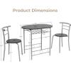 imageVINGLI 3 Piece Dining SetSmall Kitchen Table Set for 2Breakfast Table SetKitchen Wooden Table and 2 Chairs for Small SpaceDining RoomApartmentMetal FrameWine RackWhiteampampWarm OakSliverblack