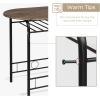 imageVINGLI 3 Piece Dining SetSmall Kitchen Table Set for 2Breakfast Table SetKitchen Wooden Table and 2 Chairs for Small SpaceDining RoomApartmentMetal FrameWine RackWhiteampampWarm OakRustic