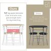 imageVINGLI 3 Piece Dining SetSmall Kitchen Table Set for 2Breakfast Table SetKitchen Wooden Table and 2 Chairs for Small SpaceDining RoomApartmentMetal FrameWine RackWhiteampampWarm OakWhitelight Oak