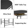 imageVINGLI 3 Piece Dining SetSmall Kitchen Table Set for 2Breakfast Table SetKitchen Wooden Table and 2 Chairs for Small SpaceDining RoomApartmentMetal FrameWine RackWhiteampampWarm OakBlack