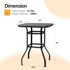 imageVINGLI 32quot IndoorOutdoor Bar Height Table Square Tempered Glass Metal Table for Patio Backyard Poolside and Garden BrownBlack