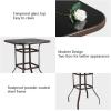 imageVINGLI 32quot IndoorOutdoor Bar Height Table Square Tempered Glass Metal Table for Patio Backyard Poolside and Garden BrownBrown
