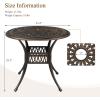 imageVINGLI 354 Dia Patio Dining Table with Umbrella Hole Cast Aluminum Bistro Table for Outdoor Garden Use 354 Dia x 295 H35 Inch Round