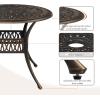 imageVINGLI 354 Dia Patio Dining Table with Umbrella Hole Cast Aluminum Bistro Table for Outdoor Garden Use 354 Dia x 295 H35 Inch Round