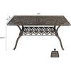 imageVINGLI 354 Dia Patio Dining Table with Umbrella Hole Cast Aluminum Bistro Table for Outdoor Garden Use 354 Dia x 295 H59 Inch