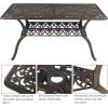imageVINGLI 354 Dia Patio Dining Table with Umbrella Hole Cast Aluminum Bistro Table for Outdoor Garden Use 354 Dia x 295 H59 Inch