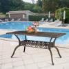 imageVINGLI 354 Dia Patio Dining Table with Umbrella Hole Cast Aluminum Bistro Table for Outdoor Garden Use 354 Dia x 295 H59 Inch