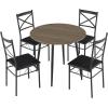 imageVINGLI 354quot Small Round Dining Table Set for 4Modern Kitchen Dining Table with Upholstered Chairs for Home Dining Room