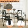 imageVINGLI 354quot Small Round Dining Table Set for 4Modern Kitchen Dining Table with Upholstered Chairs for Home Dining Room