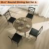imageVINGLI 354quot Small Round Dining Table Set for 4Modern Kitchen Dining Table with Upholstered Chairs for Home Dining Room