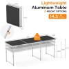 imageVINGLI 3FT Small Camping Table Adjustable Height Aluminum Folding Table for Picnic Party BBQ Plastic RV Suitcase Table Portable Lightweight Fold Up Utility Outdoor Tables with Carrying Handle Black