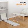 imageVINGLI 3FT Small Camping Table Adjustable Height Aluminum Folding Table for Picnic Party BBQ Plastic RV Suitcase Table Portable Lightweight Fold Up Utility Outdoor Tables with Carrying Handle White