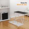 imageVINGLI 3FT Small Camping Table Adjustable Height Aluminum Folding Table for Picnic Party BBQ Plastic RV Suitcase Table Portable Lightweight Fold Up Utility Outdoor Tables with Carrying Handle Black