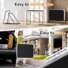 imageVINGLI 3FT Small Camping Table Adjustable Height Aluminum Folding Table for Picnic Party BBQ Plastic RV Suitcase Table Portable Lightweight Fold Up Utility Outdoor Tables with Carrying Handle Black