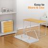 imageVINGLI 3FT Small Camping Table Adjustable Height Aluminum Folding Table for Picnic Party BBQ Plastic RV Suitcase Table Portable Lightweight Fold Up Utility Outdoor Tables with Carrying Handle Natural