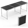 imageVINGLI 3FT Small Camping Table Adjustable Height Aluminum Folding Table for Picnic Party BBQ Plastic RV Suitcase Table Portable Lightweight Fold Up Utility Outdoor Tables with Carrying Handle Black