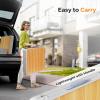 imageVINGLI 3FT Small Camping Table Adjustable Height Aluminum Folding Table for Picnic Party BBQ Plastic RV Suitcase Table Portable Lightweight Fold Up Utility Outdoor Tables with Carrying Handle Natural