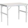 imageVINGLI 3FT Small Camping Table Adjustable Height Aluminum Folding Table for Picnic Party BBQ Plastic RV Suitcase Table Portable Lightweight Fold Up Utility Outdoor Tables with Carrying Handle White