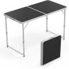 imageVINGLI 3FT Small Camping Table Adjustable Height Aluminum Folding Table for Picnic Party BBQ Plastic RV Suitcase Table Portable Lightweight Fold Up Utility Outdoor Tables with Carrying Handle Black