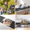 imageVINGLI 3FT Small Camping Table Adjustable Height Aluminum Folding Table for Picnic Party BBQ Plastic RV Suitcase Table Portable Lightweight Fold Up Utility Outdoor Tables with Carrying Handle Black