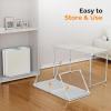 imageVINGLI 3FT Small Camping Table Adjustable Height Aluminum Folding Table for Picnic Party BBQ Plastic RV Suitcase Table Portable Lightweight Fold Up Utility Outdoor Tables with Carrying Handle White