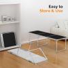 imageVINGLI 3FT Small Camping Table Adjustable Height Aluminum Folding Table for Picnic Party BBQ Plastic RV Suitcase Table Portable Lightweight Fold Up Utility Outdoor Tables with Carrying Handle Black