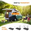 imageVINGLI 4 Foot Party Ice Cooler Folding Table Portable Tailgate Camp Fishing Cleaning Plastic with Matching Skirt Ice Table for Party BBQ Camping PicnicBlack