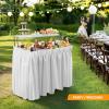 imageVINGLI 4 Foot Party Ice Cooler Folding Table Portable Tailgate Camp Fishing Cleaning Plastic with Matching Skirt Ice Table for Party BBQ Camping PicnicWhite