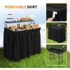 imageVINGLI 4 Foot Party Ice Cooler Folding Table Portable Tailgate Camp Fishing Cleaning Plastic with Matching Skirt Ice Table for Party BBQ Camping PicnicBlack