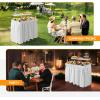 imageVINGLI 4 Foot Party Ice Cooler Folding Table Portable Tailgate Camp Fishing Cleaning Plastic with Matching Skirt Ice Table for Party BBQ Camping PicnicWhite