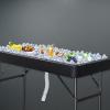 imageVINGLI 4 Foot Party Ice Cooler Folding Table Portable Tailgate Camp Fishing Cleaning Plastic with Matching Skirt Ice Table for Party BBQ Camping PicnicBlack