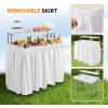 imageVINGLI 4 Foot Party Ice Cooler Folding Table Portable Tailgate Camp Fishing Cleaning Plastic with Matching Skirt Ice Table for Party BBQ Camping PicnicWhite