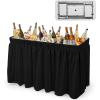 imageVINGLI 4 Foot Party Ice Cooler Folding Table Portable Tailgate Camp Fishing Cleaning Plastic with Matching Skirt Ice Table for Party BBQ Camping PicnicBlack