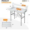 imageVINGLI 4 Foot Party Ice Cooler Folding Table Portable Tailgate Camp Fishing Cleaning Plastic with Matching Skirt Ice Table for Party BBQ Camping PicnicWhite